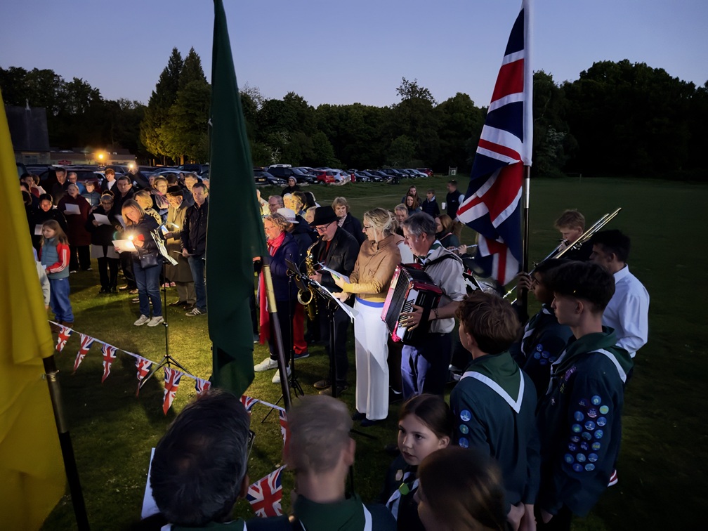 VE day lighting of the beacon Chorleywood Common